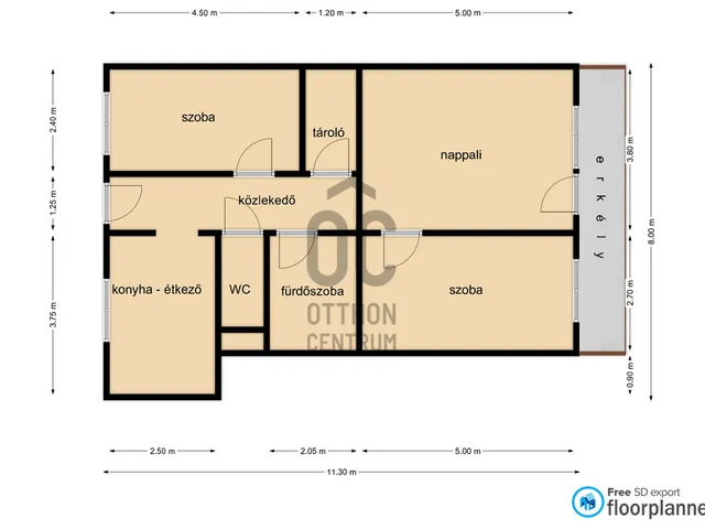 Eladó lakás Nagykanizsa, Belváros 63 nm