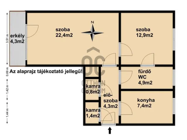Eladó lakás Nagykanizsa 56 nm