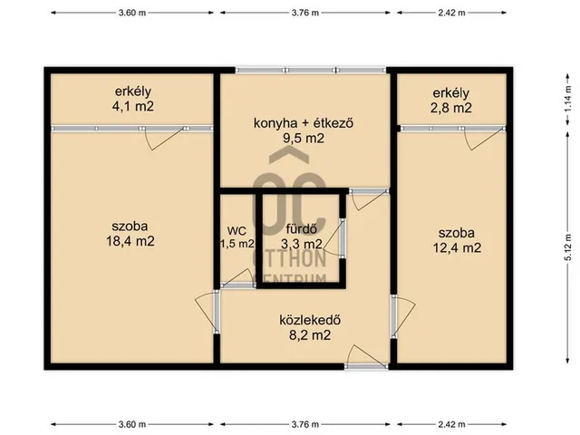 Eladó lakás Nagykanizsa 54 nm