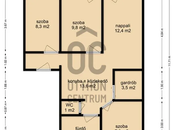 Kiadó lakás Zalaegerszeg, Belváros 67 nm