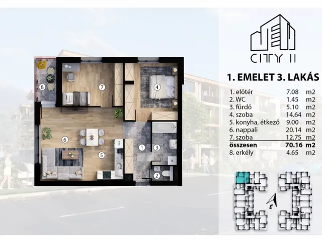 Eladó lakás Székesfehérvár, Palotaváros 72 nm