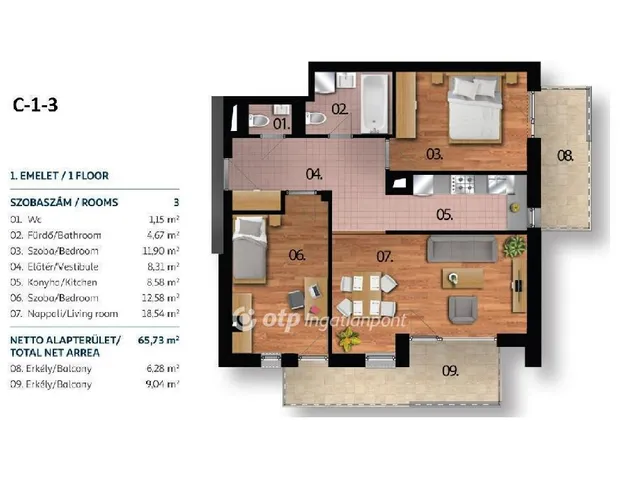 Eladó lakás Budapest XI. kerület 65 nm