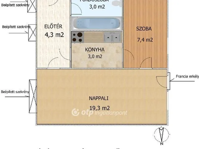 Eladó lakás Budapest IX. kerület, József Attila lakótelep 37 nm