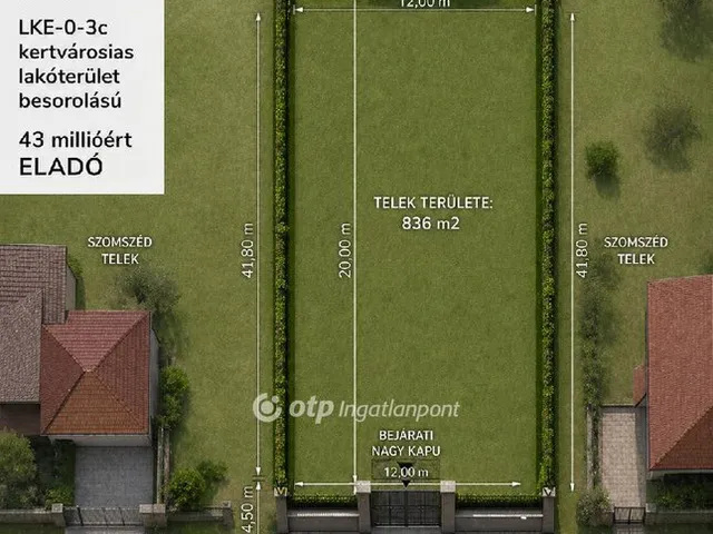 Eladó telek Zsámbék 836 nm