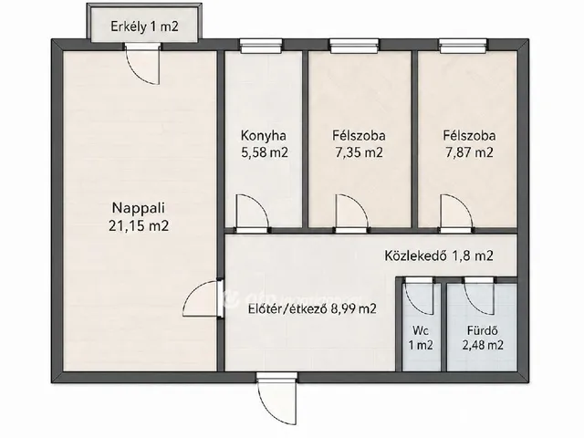Eladó lakás Budapest III. kerület, Békásmegyer 57 nm