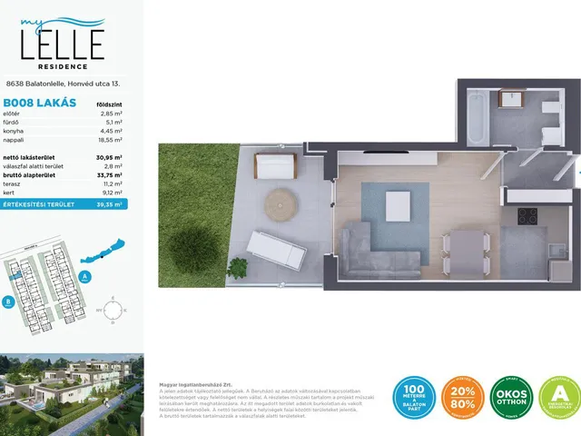 Eladó lakás Balatonlelle 31 nm