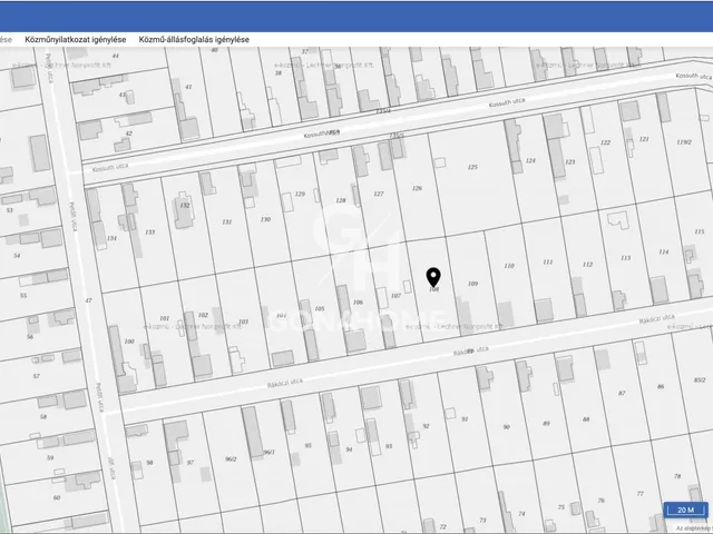 Eladó telek Szegerdő, Rákóczi utca 1192 nm