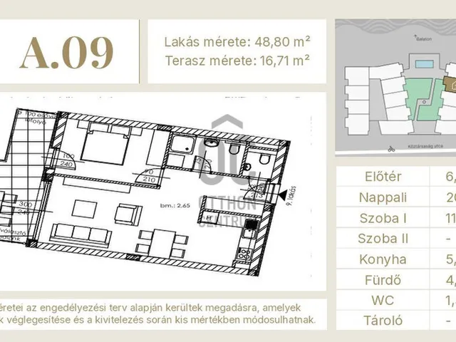Eladó lakás Balatonlelle 48 nm