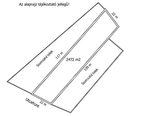 Eladó telek Győrújbarát 2472 nm