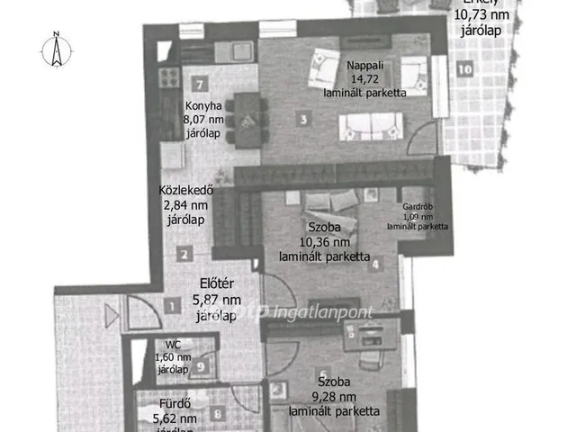 Eladó lakás Győr, Városrét 59 nm
