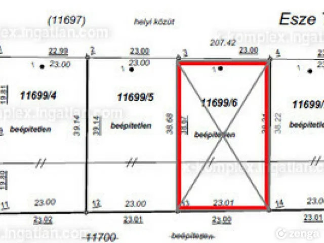 Eladó telek Szolnok, Esze Tamás 884 nm