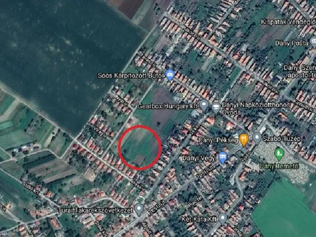Eladó telek Dány 590 nm