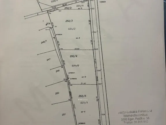 Eladó telek Egerszalók 3783 nm