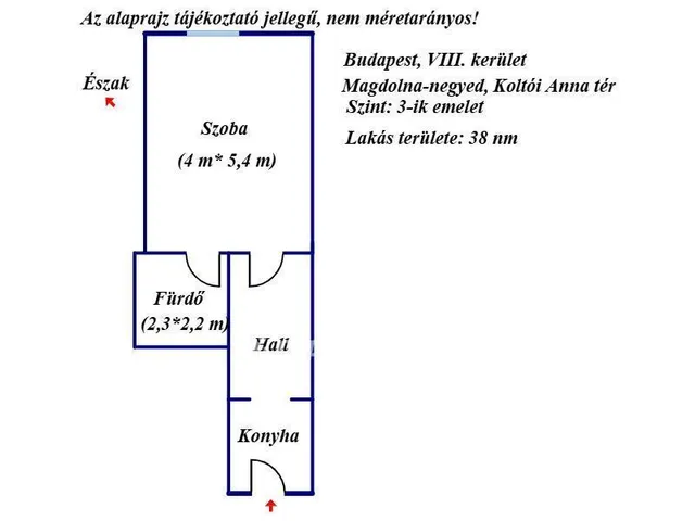 Eladó lakás Budapest VIII. kerület 38 nm
