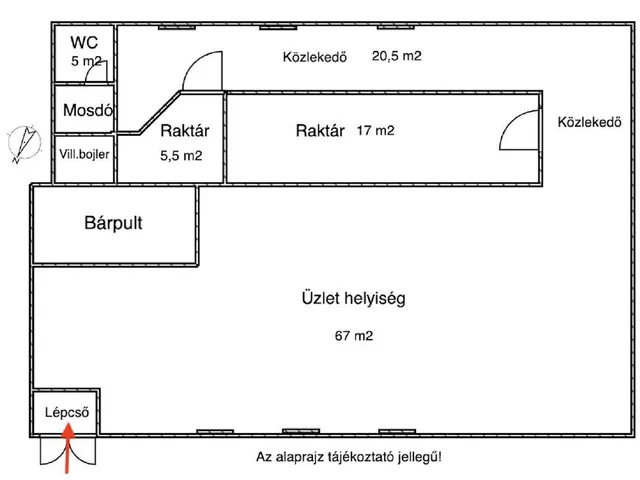 Kiadó kereskedelmi és ipari ingatlan Budapest VII. kerület 115 nm