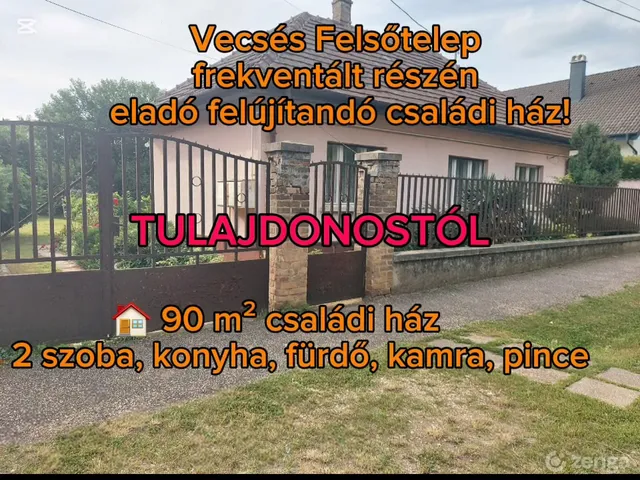 Eladó ház Vecsés, Felsőtelep 90 nm