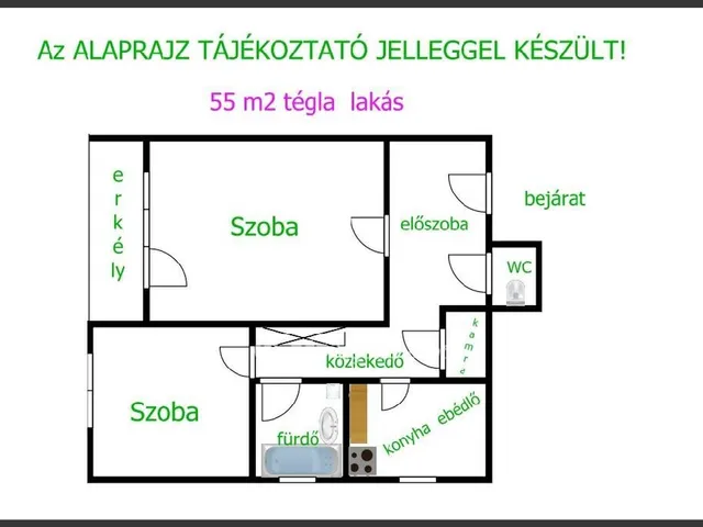Eladó lakás Hajdúböszörmény 55 nm