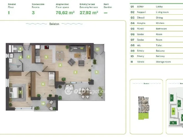 Eladó lakás Balatonszemes 89 nm