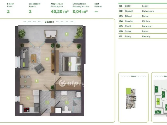 Eladó lakás Balatonszemes 50 nm