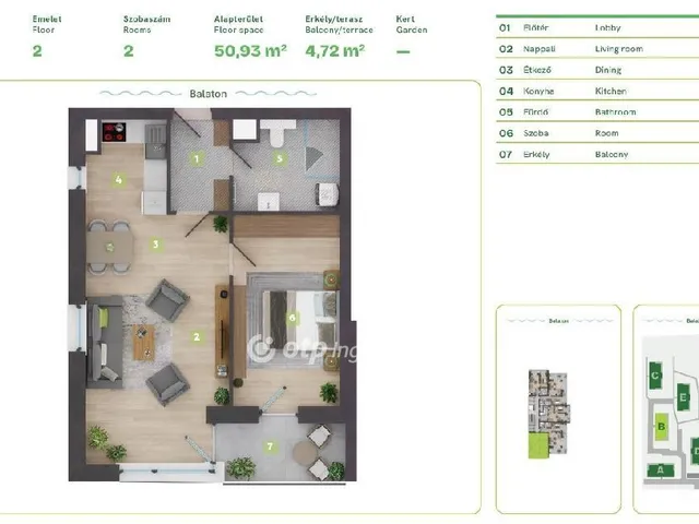 Eladó lakás Balatonszemes 53 nm