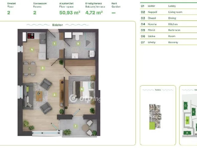 Eladó lakás Balatonszemes 53 nm