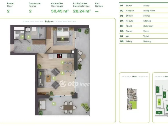 Eladó lakás Balatonszemes 64 nm