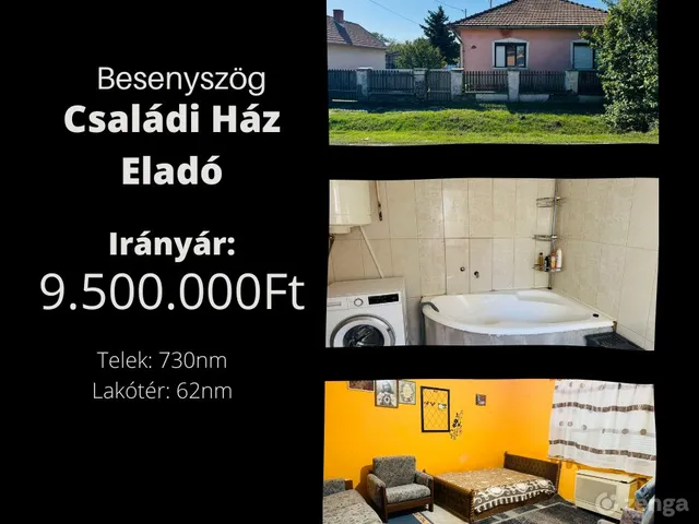 Eladó ház Besenyszög 62 nm