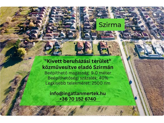 Eladó telek Miskolc, Szirma 2500 nm