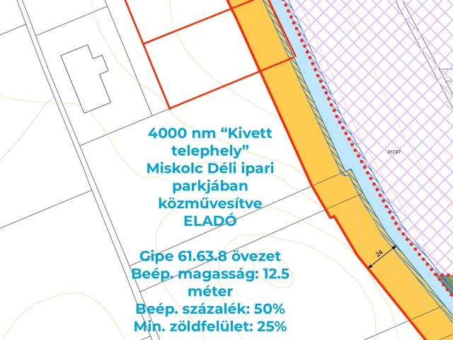 Eladó telek Miskolc, Zsombékos utca 4000 nm