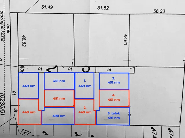 Eladó telek Miskolc, Szirma 449 nm