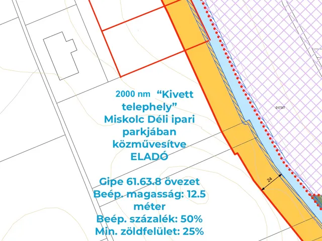 Eladó telek Miskolc, Szirma 2000 nm