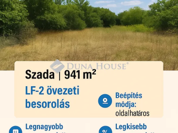 Eladó telek Szada 941 nm