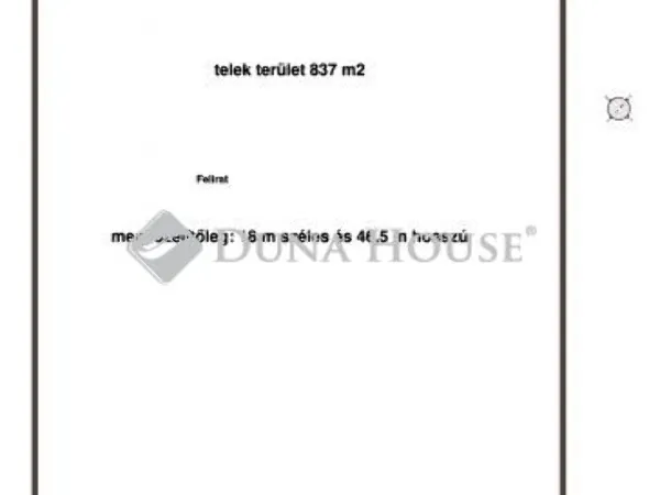 Eladó telek Tura 837 nm