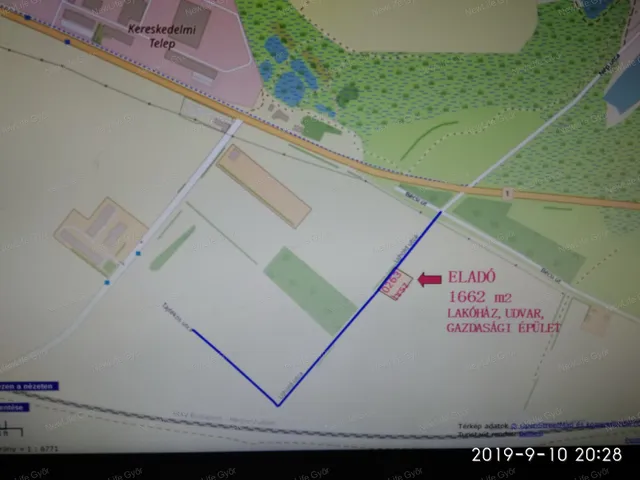 Eladó telek Győr 1662 nm