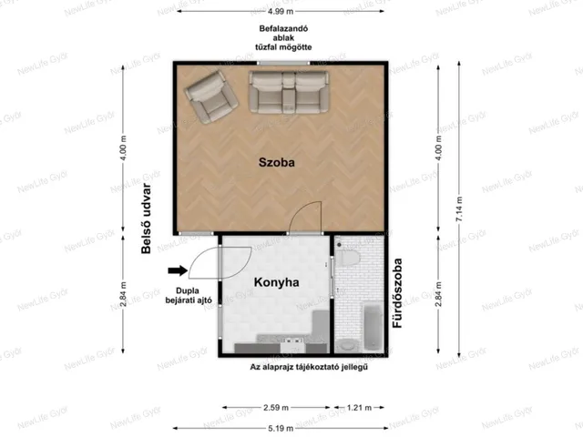 Eladó lakás Győr, Nádorváros, Baross 36 nm