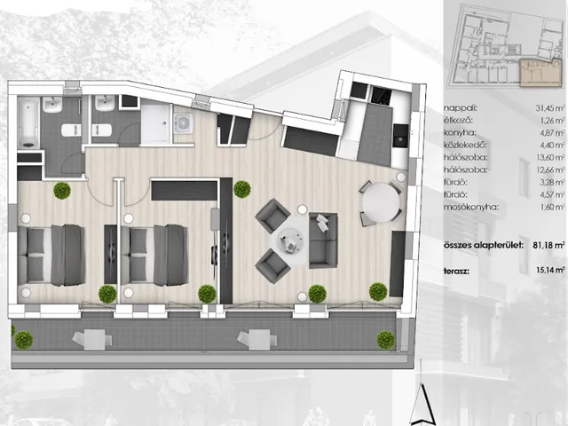 Eladó lakás Budapest IV. kerület, Újpest 81 nm