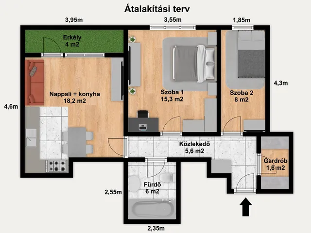 Eladó lakás Budapest I. kerület, Krisztinaváros I. ker. 57 nm