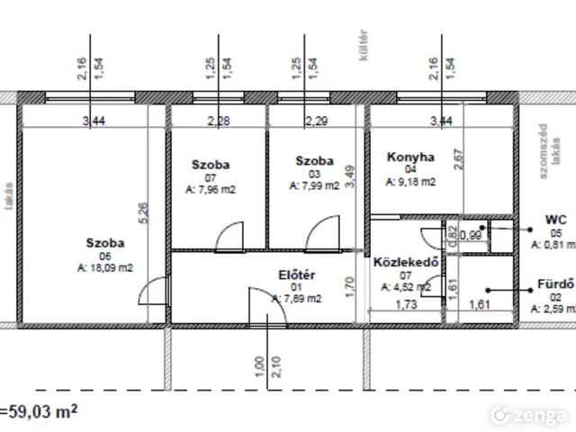 Eladó lakás Budapest XIX. kerület, Kispest 59 nm