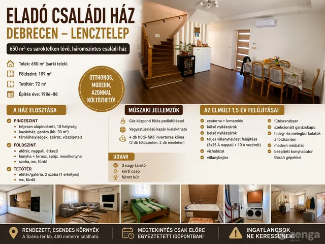 Eladó ház Debrecen, Lencztelep 153 nm