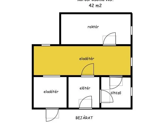 Eladó kereskedelmi és ipari ingatlan Tiszaföldvár 42 nm