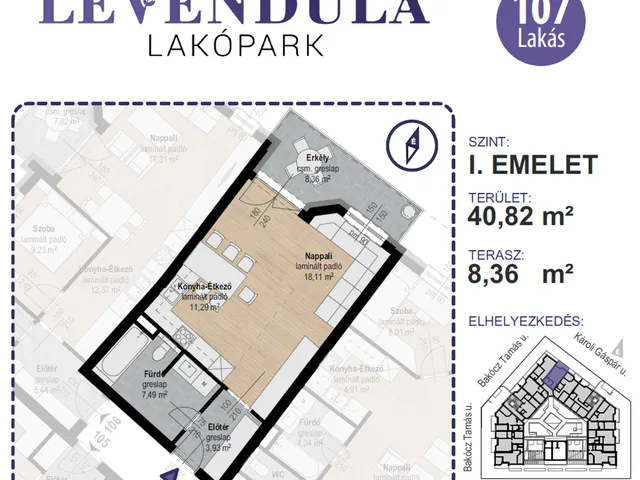 Eladó lakás Kecskemét, Máriaváros, Bakócz Tamás utca 1. 41 nm