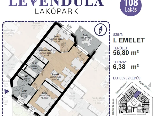 Eladó lakás Kecskemét, Máriaváros, Bakócz Tamás utca 1. 57 nm