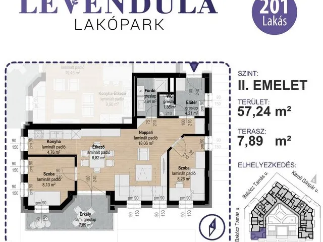 Eladó lakás Kecskemét, Máriaváros, Bakócz Tamás utca 1. 57 nm