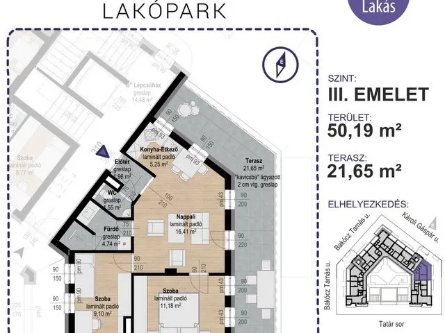 Eladó lakás Kecskemét, Máriaváros, Bakócz Tamás utca 1. 50 nm