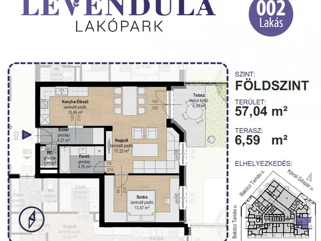 Eladó lakás Kecskemét, Bakócz Tamás utca 1 57 nm