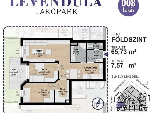 Eladó lakás Kecskemét, Bakócz Tamás utca 1 66 nm