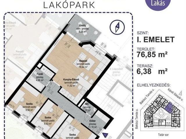 Eladó lakás Kecskemét, Bakócz Tamás utca 1 77 nm