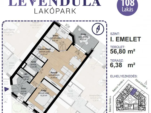 Eladó lakás Kecskemét, Bakócz Tamás utca 1 57 nm