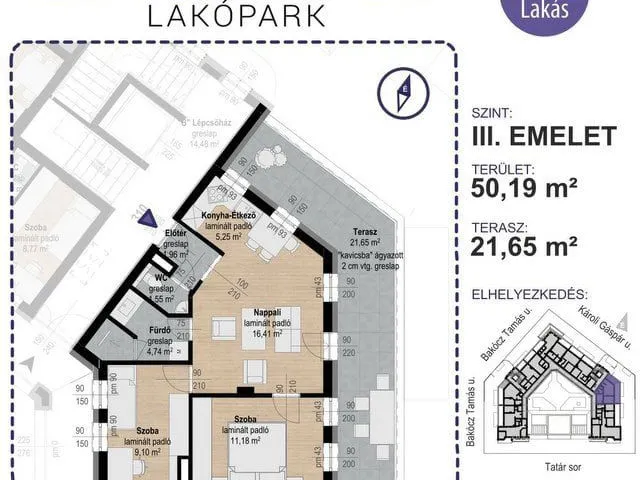 Eladó lakás Kecskemét, Bakócz Tamás utca 1 50 nm