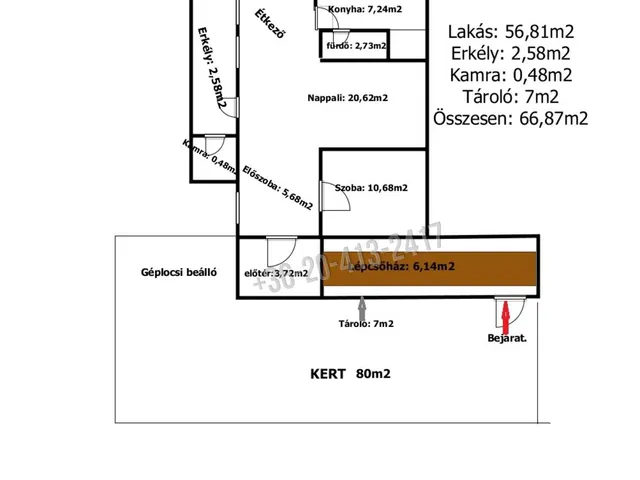 Eladó lakás Budapest XVII. kerület, Rákosliget 66 nm